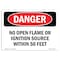 Signmission OSHA Sign, No Open Flame Or Ignition Source W/in 50 Feet, 10in X 7in Plastic, 7" W, 10" L, Lndscp OS-DS-P-710-L-2361 - alternate 1